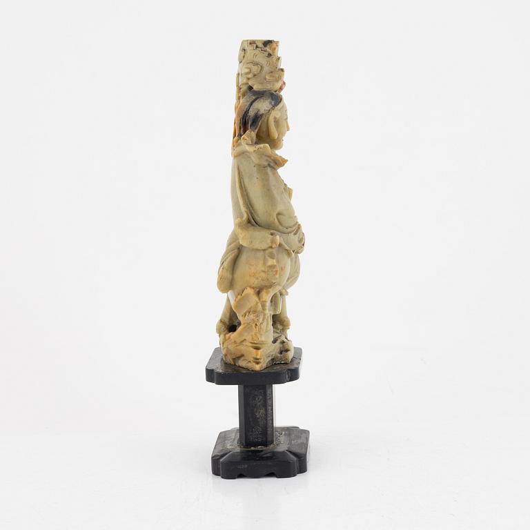 A Chinese soapstone figure / censer, 20th century.