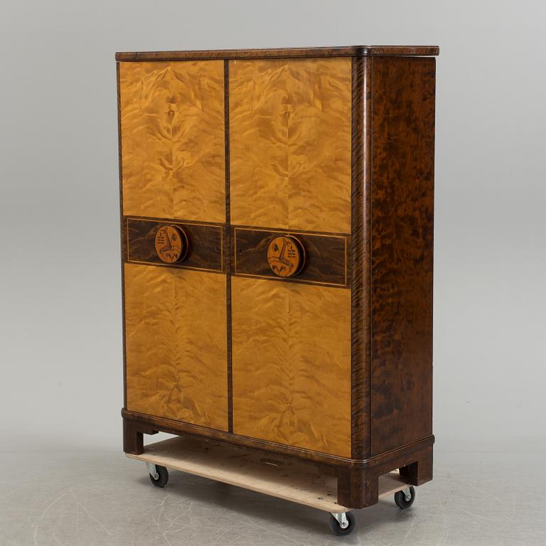 Otto Schulz, A Swedish Modern stained birch cabinet, probably Otto Schulz for Boet, 1930's.