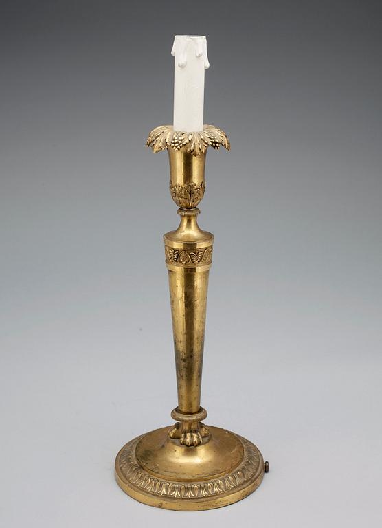 BORDSLAMPA, mässing, senempire, 1800-tal.