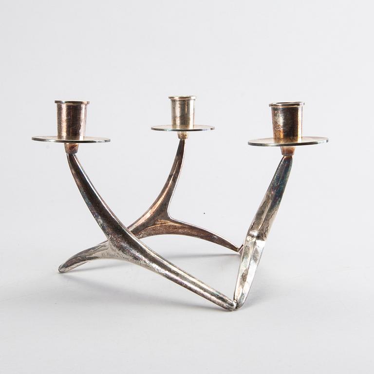 ANNA-GRETA EKER, a silver candelabra, Auran Kultaseppä, Åbo, Finland, 1964.