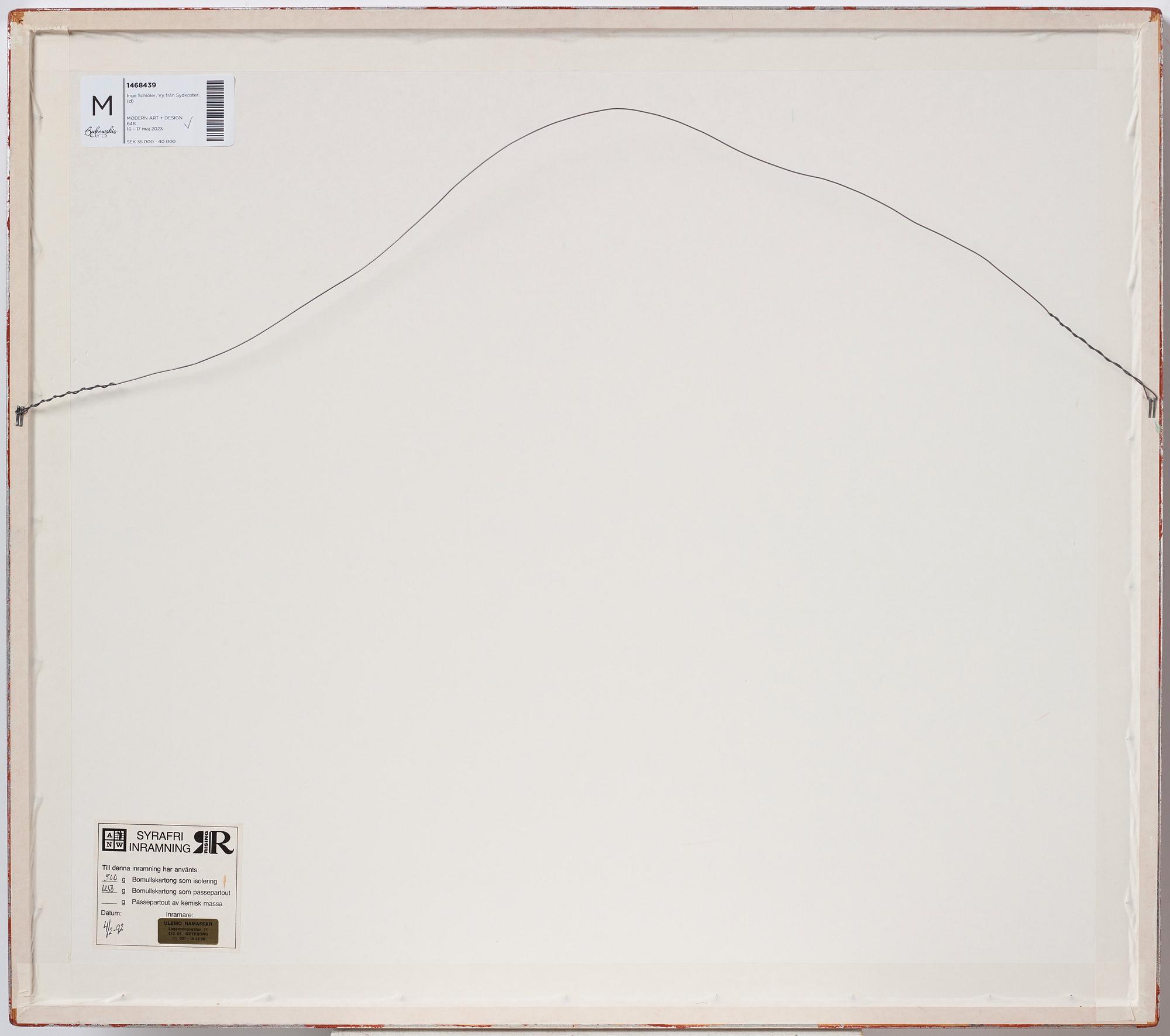 Inge Schiöler, Vy från Sydkoster.