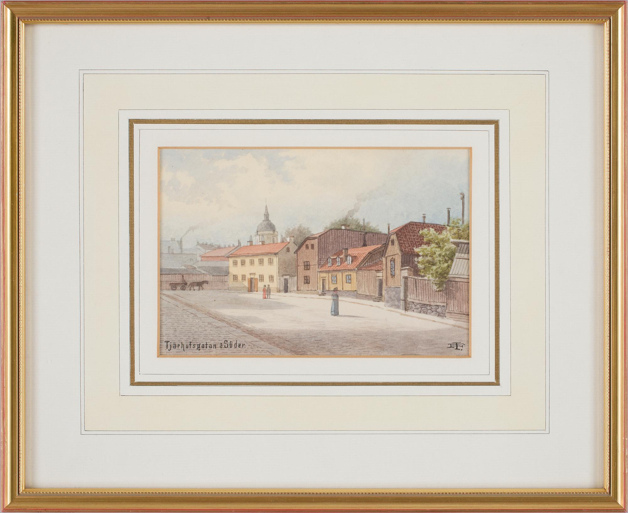 FREDRIK ISBERG, akvareller, 2 st. Monogramsign.