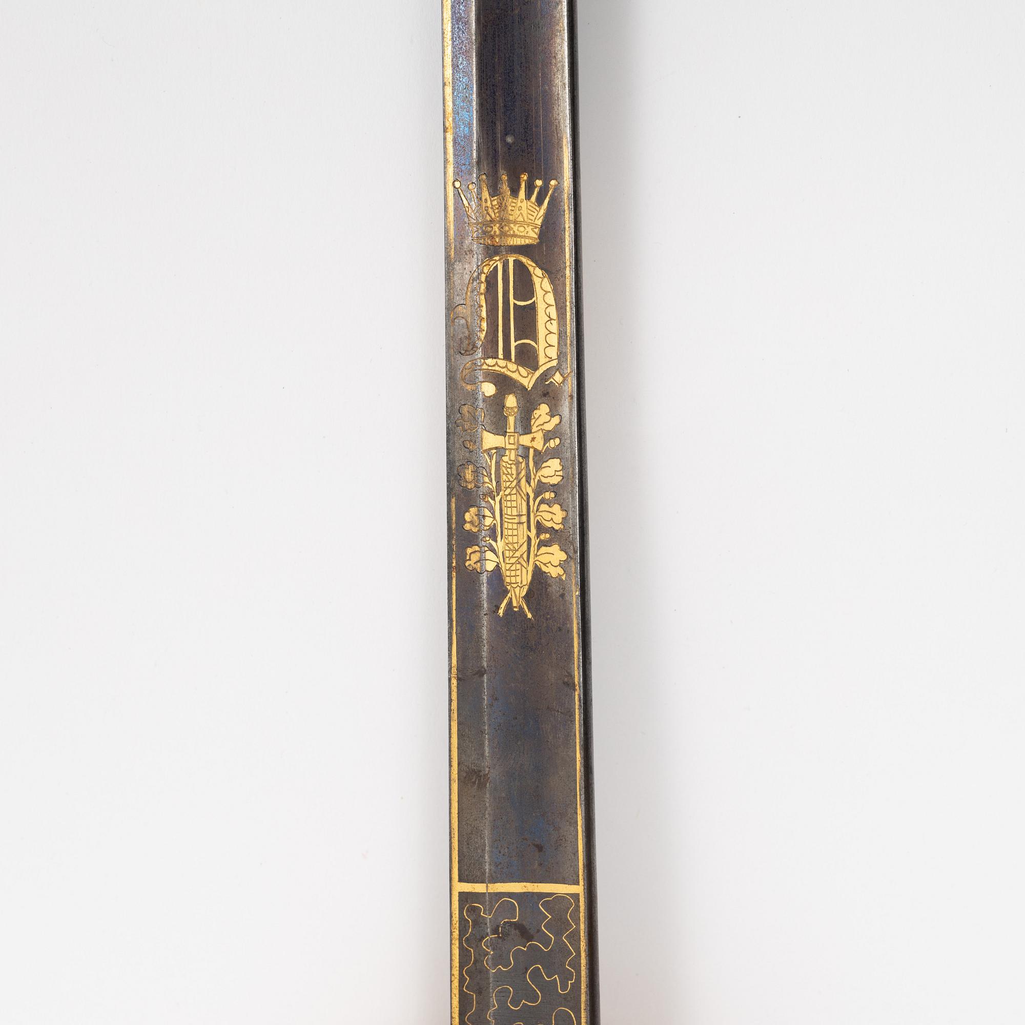 Värja, svensk, för infanteriofficer, 1800-talets första hälft.
