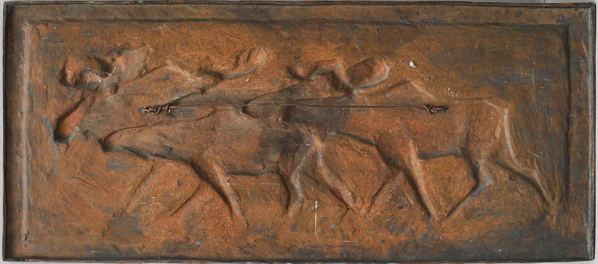 JUSSI MÄNTYNEN, relief, broze, brown patina, signed J.Mäntynen and dated 1923.
