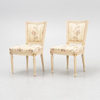 Six Gustavian style chairs, second half of the 20th Century.