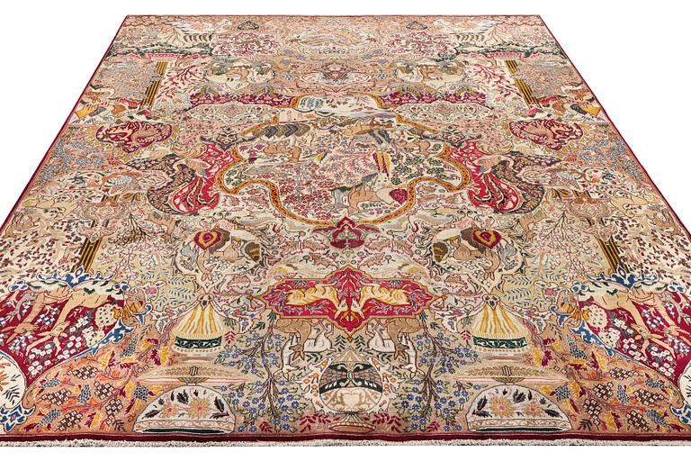 A Kashmar carpet, c. 382 x 295 cm.
