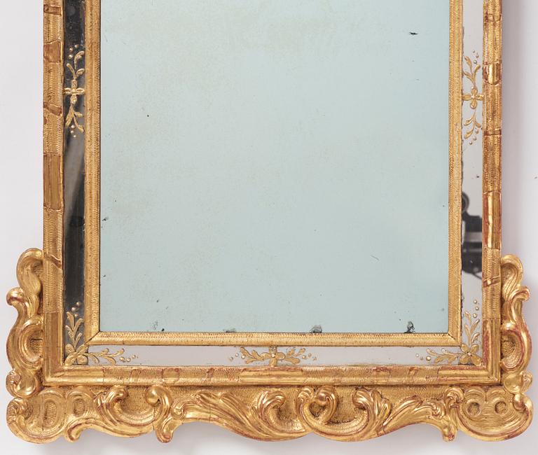 Spegel, av Firma Busch & Echtler (spegel- och lackerarfabrik i Göteborg 1747-1802), Senbarock.
