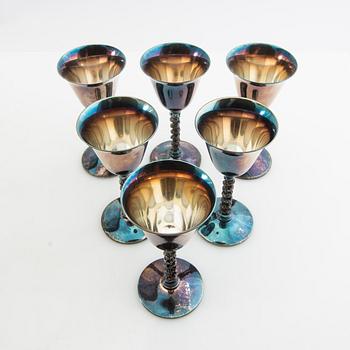 Cup 7+6 pcs first half of the 20th century, silver plate.