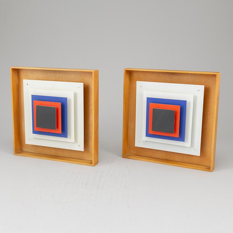 BENT KARLBY, a pair of 1960's 'Kvadrille' wall lamps by Bengt Karlby.