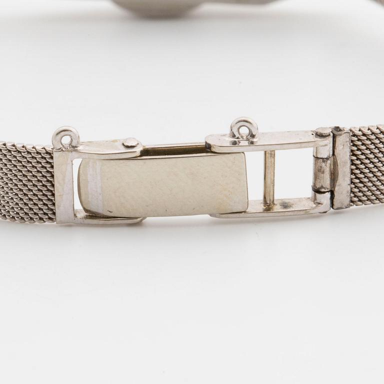 LADIE´S WATCH platinum diamonds 8/8 cut ca 0,30 ct, later wristband 14K whitegold.