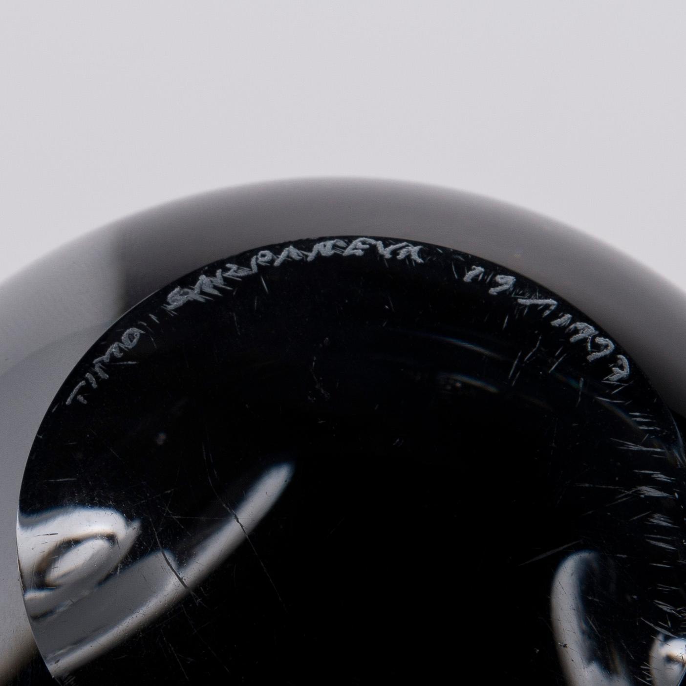 GLASSKULPTUR / VAS, glas, "Claritas",  signerad Timo Sarpaneva 19/1997.