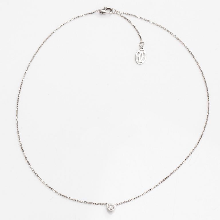 Cartier, kaulakoru, "d'Amour", 18K valkokultaa ja briljanttihiottu timantti.