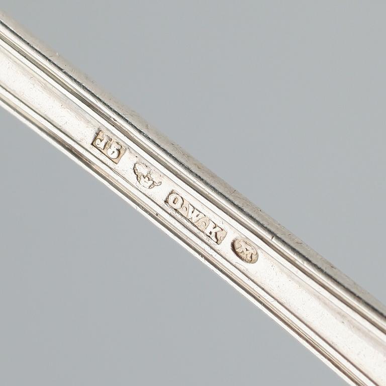 DESSERTSKEDAR, 12 st, silver, Otto Wilhelm Kjellberg, Västerås 1863. Vikt ca 300 gram.