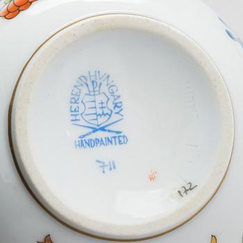 A Herend Queen Victoria VBO porcelain coffee set and two trinket boxes, totally 19 pieces, Hungary.