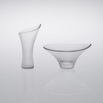 TAPIO WIRKKALA, KONSTGLAS, 2 st, signerade. Iittala. -54.