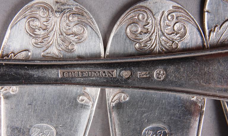 MATSKEDAR, 4 st, silver, Johan Peter Hedman, Norrköping 1841.