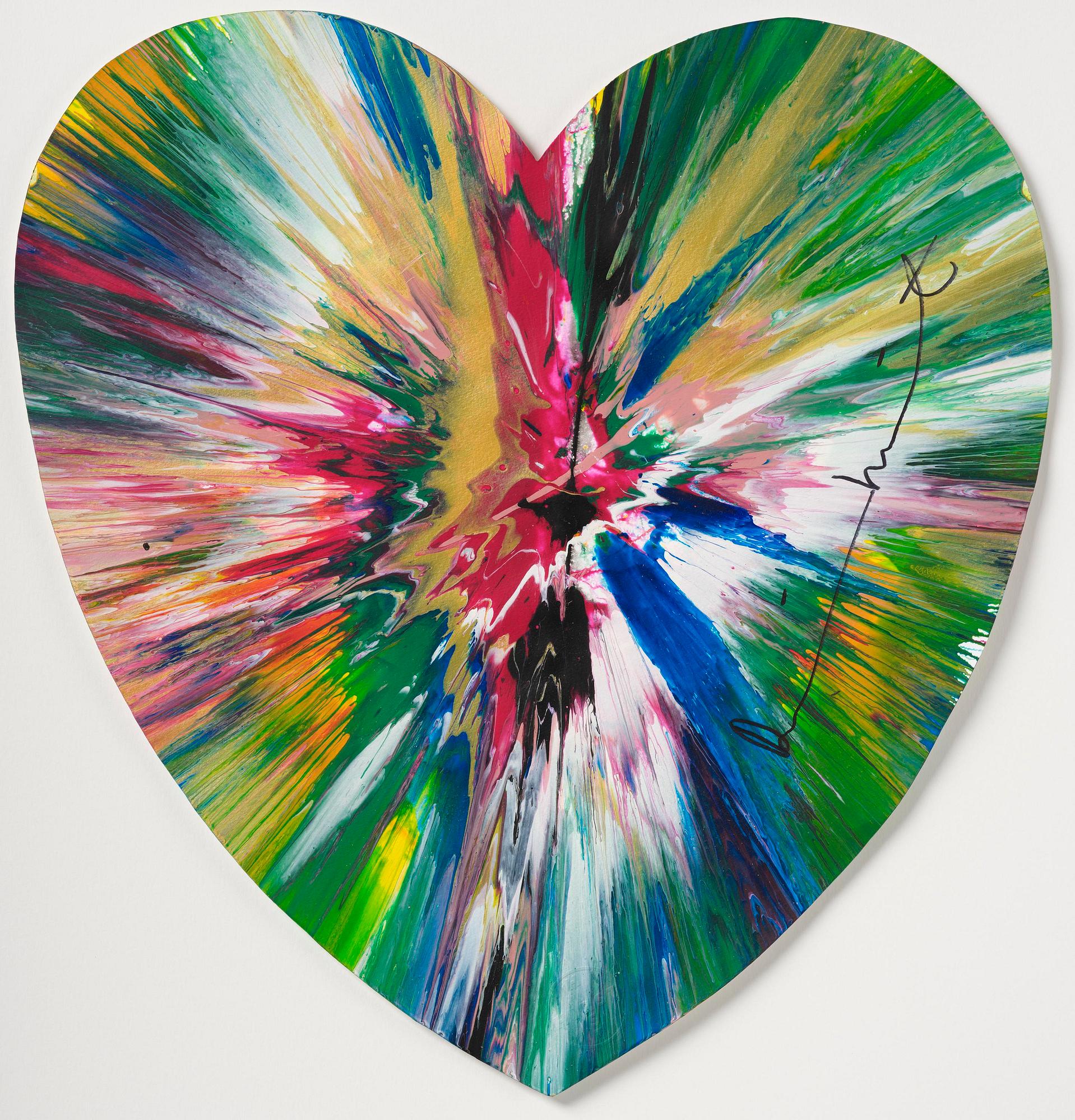 Damien Hirst, "Untitled (Heart Spin Painting)".