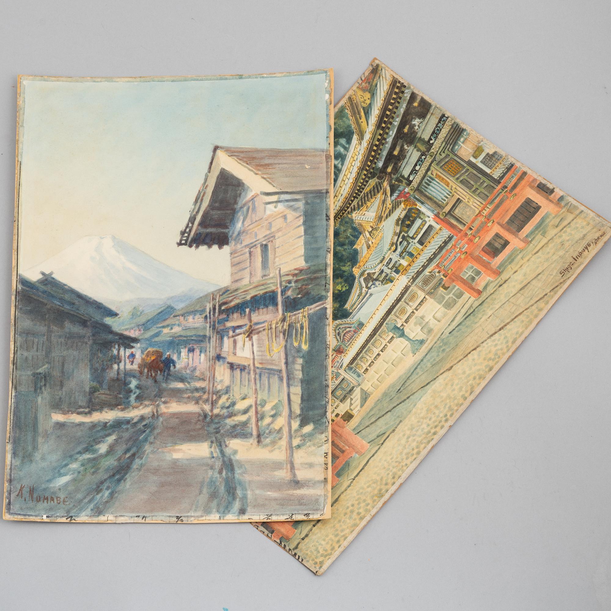 Shige. Inouye, "Nikko temple" and Numabe "Mount Fuji".