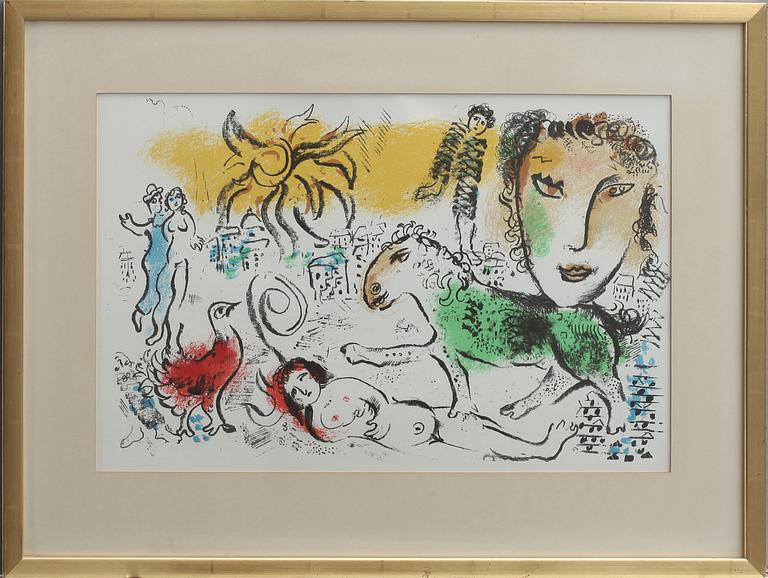 MARC CHAGALL, efter, färglitografi.