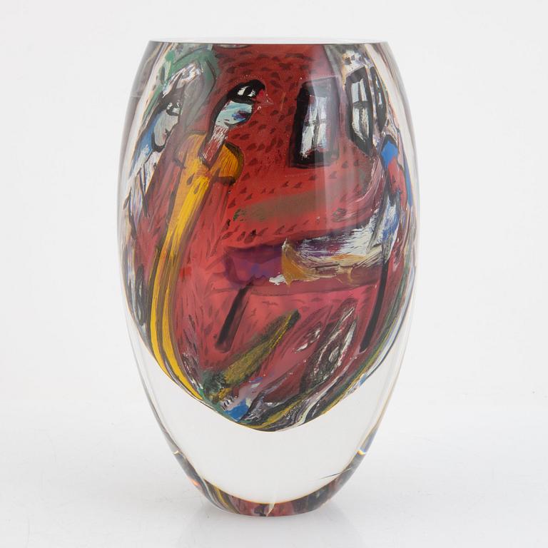 Ulrica Hydman-Vallien, a unique glass vase, Kosta Boda, Sweden.