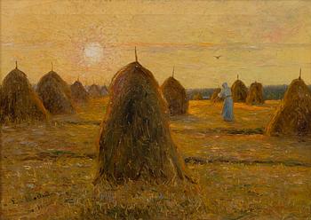 EDVARD WESTMAN, SUNSET OVER THE FIELD.