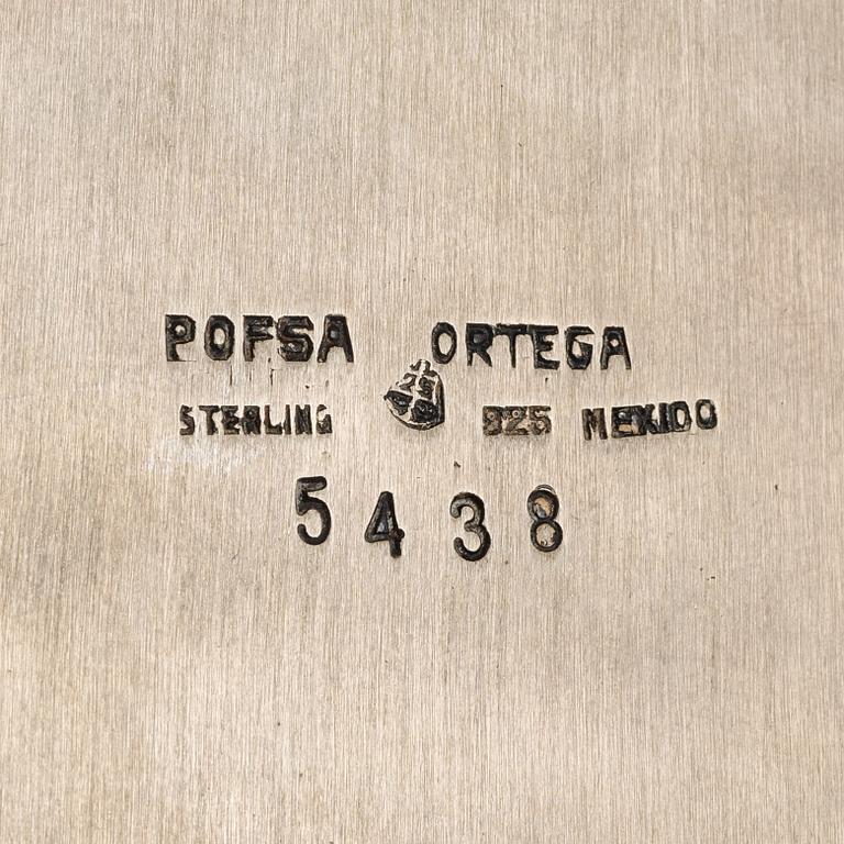 Alfredo Ortega, 6 st undertallrikar, sterling silver, Mexiko 1900-tal.