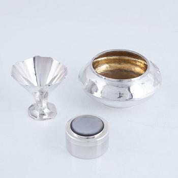 Three silver items, Sweden, 1960-1989.