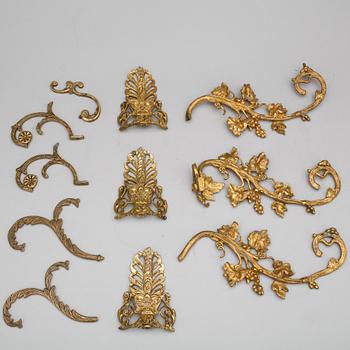 DEKORELEMENT, 9 delar, 1800-talets andra hälft.