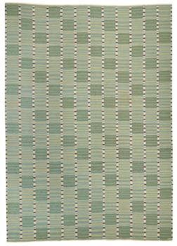 Barbro Nilsson, A CARPET, "Falurutan, grön Fabiola", flat weave, ca 468 x 326 cm, signed AB MMF BN.