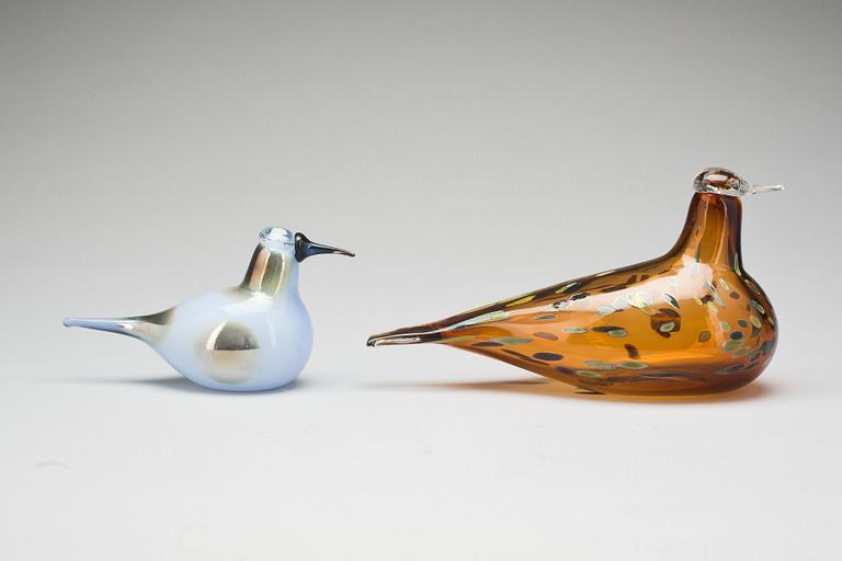 FIGURINER, 2 st, glas, Oiva Toikka, Nuutajärvi.