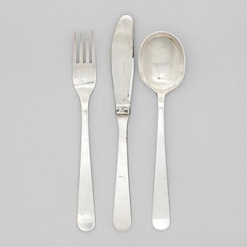 Wiwen Nilsson, a set of 32 pcs of luncheon silver flatware, Lund, Sweden 1956-69.