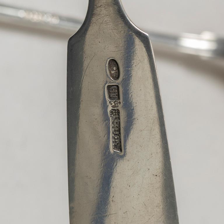 Two silver soup ladles, including Russia 1898-1903.