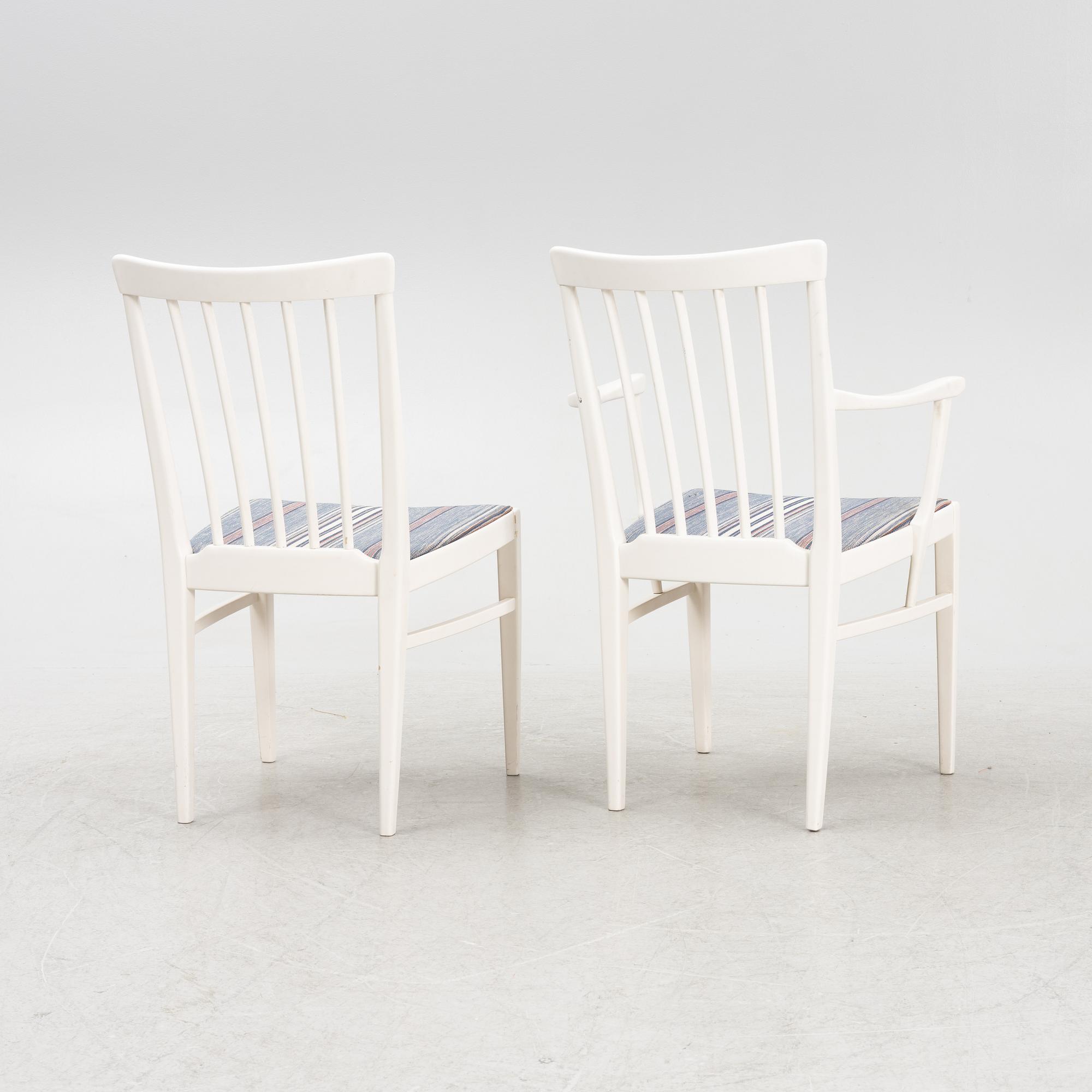 Carl Malmsten, matbord och stolar, 10 st samt karmstolar, ett par, "Herrgården", Bodafors, 1900-talets slut.