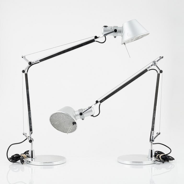 A pair of 'Tolomeo' desktop lamps by Michele De Lucchi & Giancarlo Fassina for Artemide.