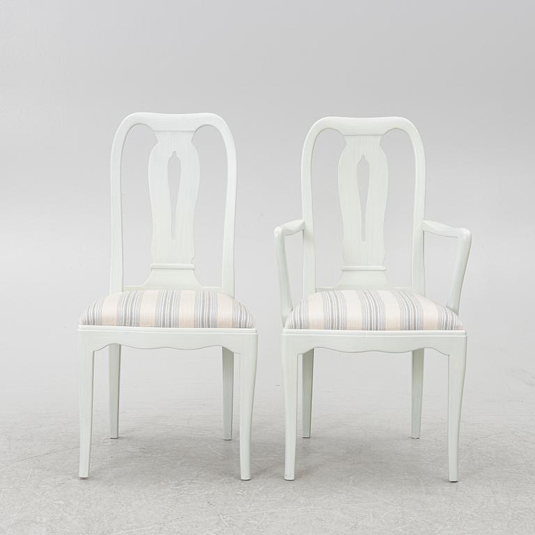 Carl Malmsten, a dinner table with six chairs, 'Brunnsviken', Sweden, second half of the 20th century.