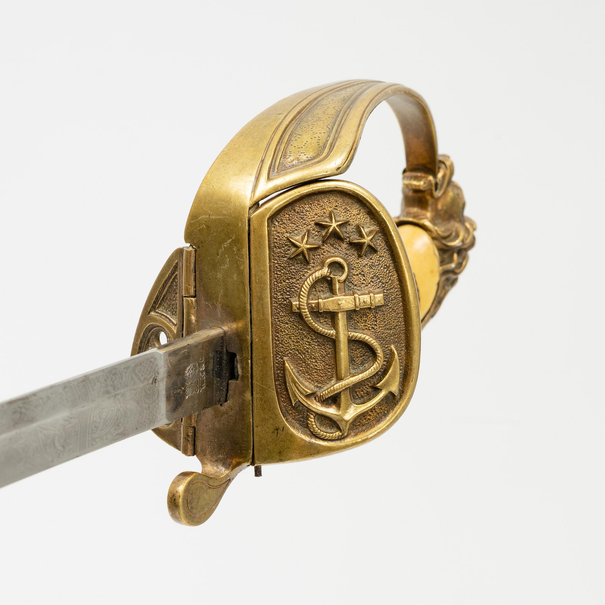 A Turkish Naval officer's sword, by Weyersberg & Kirschbaum, Solingen, from around the year 1900.