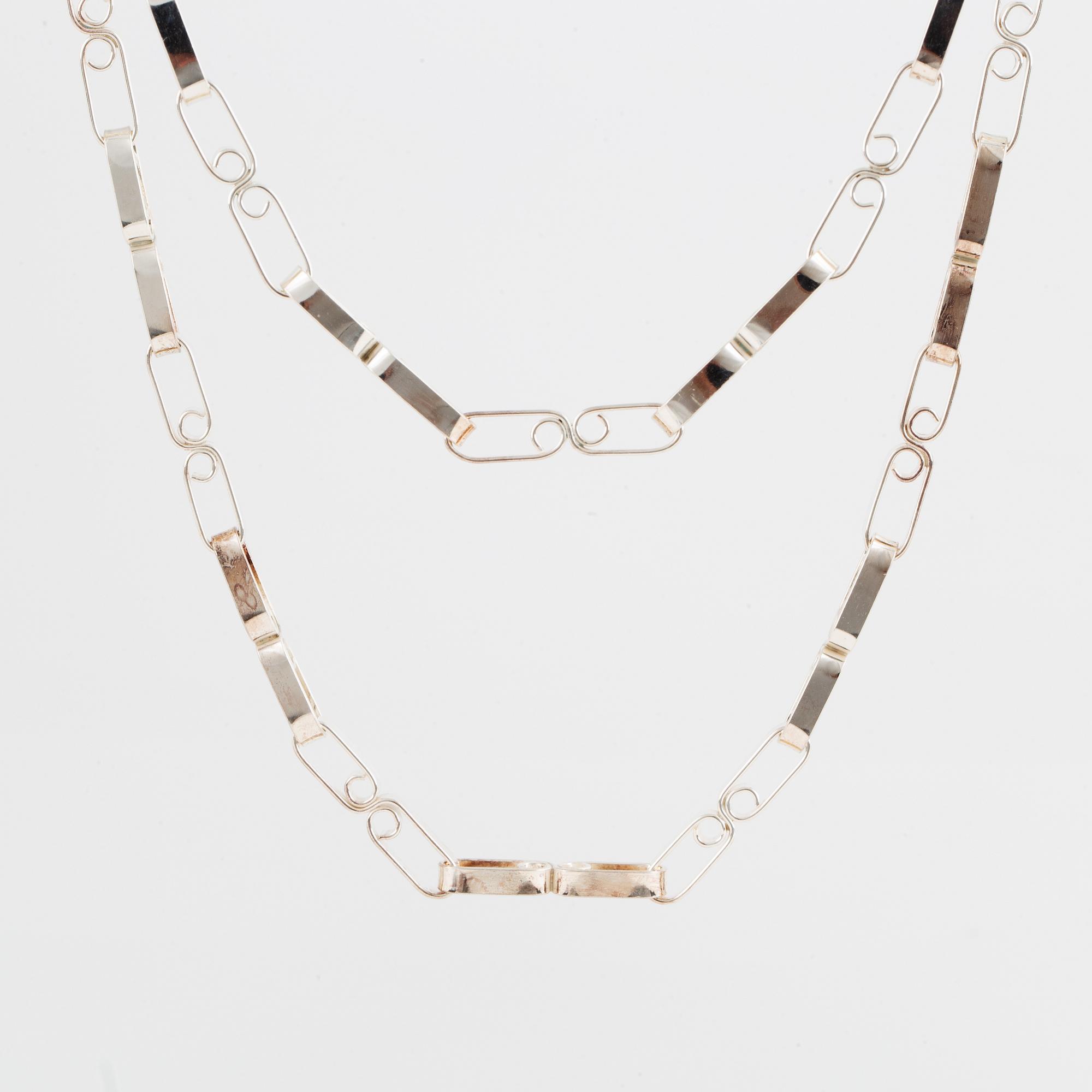 THERESIA HVORSLEV, two silver necklaces.