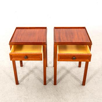 A pair of mahogany bedside tables by svensk möbelindustri second half of the 2+th century.