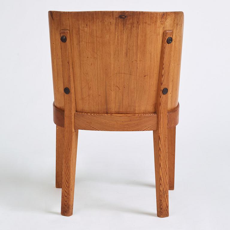 Axel Einar Hjorth, a stained pine "Lovö" chair, Nordiska Kompaniet, Sweden 1930s.