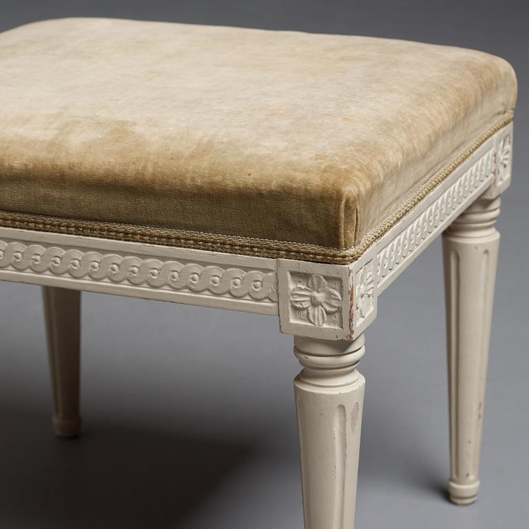 A pair of Gustavian stools by Johan Lindgren (master in Stockholm 1770-1800).