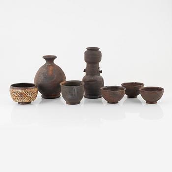 Steen Kepp, two ceramic vases and five bowls.