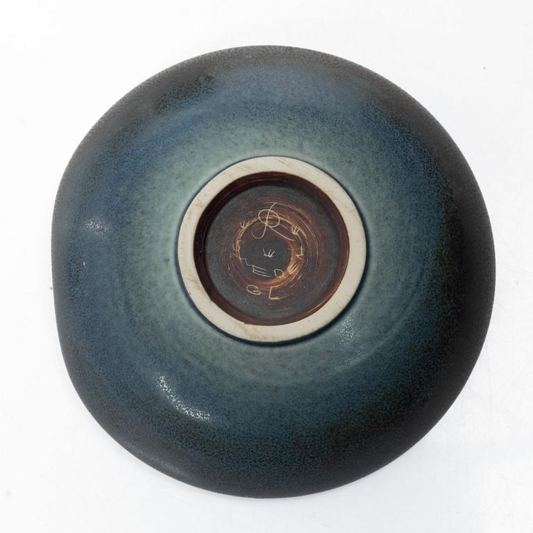 Gertrud Lönegren, Five stoneware vases and a dish, Rörstrand, 1936–1941.