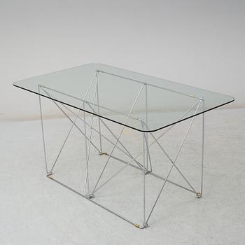 A glass dining table by IKEA.