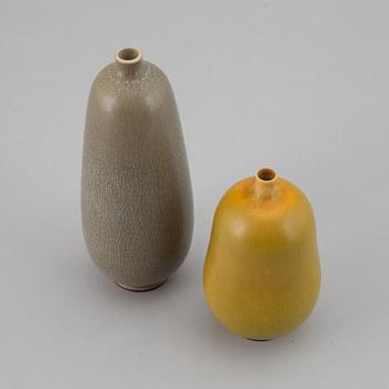 BERNDT FRIBERG, two stoneware vases, signed.