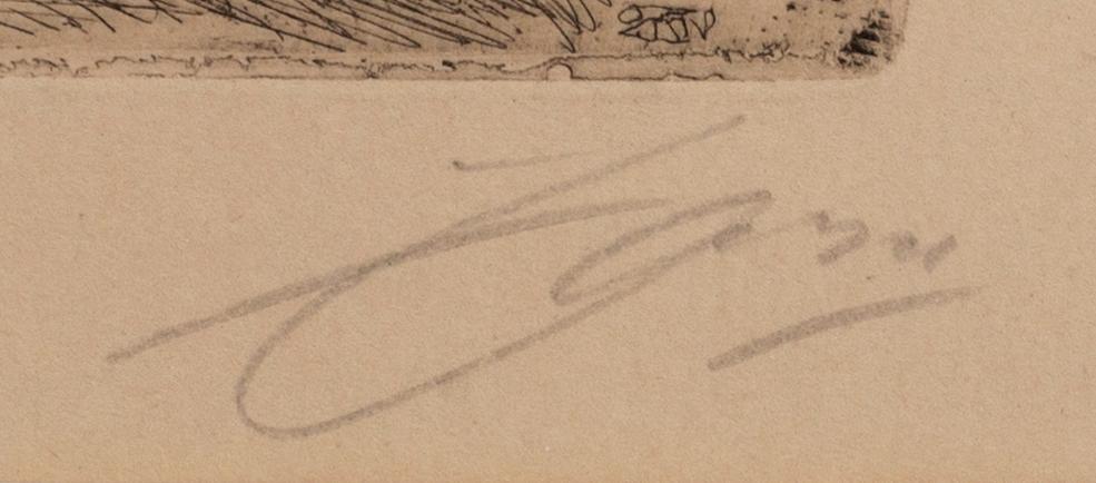 Anders Zorn, a signed etching from 1910.