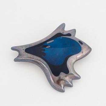 Henning Koppel för Georg Jensen, brosch, silver emalj, modell 306.