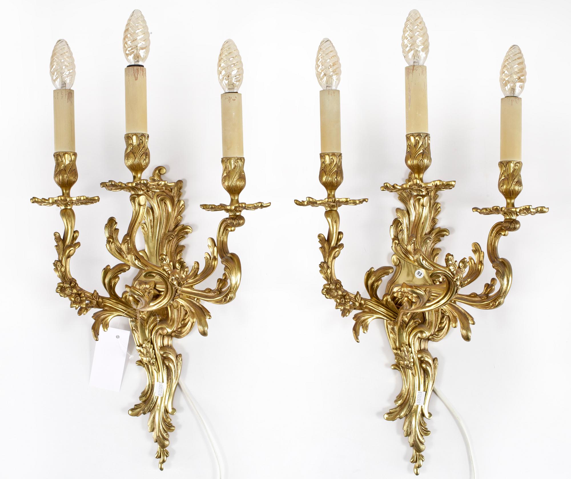 APPLIQUER, ett par, rokokostil, 1900-talets andra hälft.