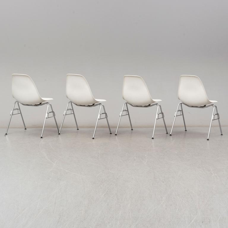CHARLES & RAY EAMES, four 'Plastic chairs', Vitra.