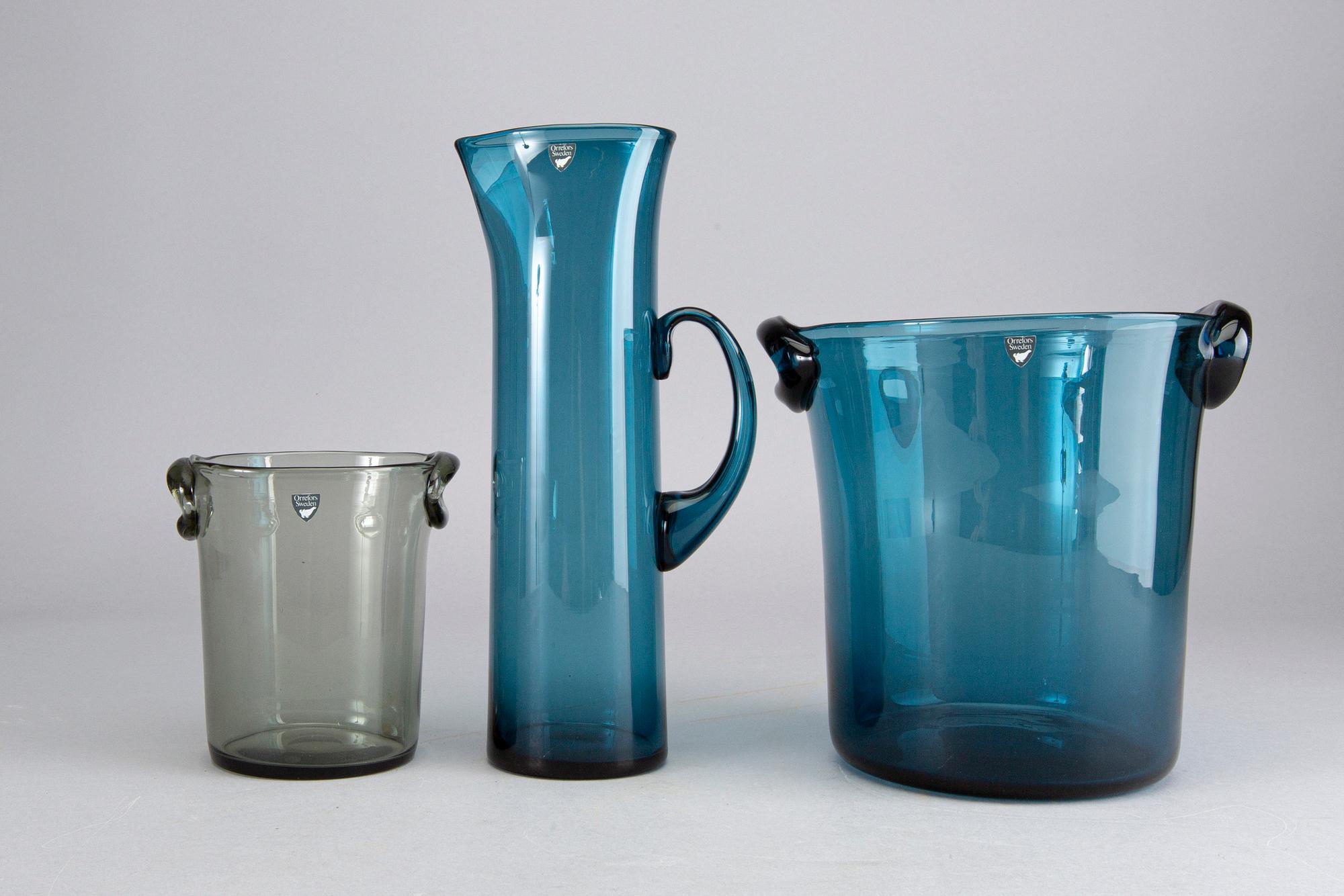 NILS LANDBERG, 3 pcs, Orrefors, mid 30th century / latter part.