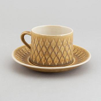 Jens Quistgaard, a part 'Relief' coffee and tea stoneware service, 40 pieces, Kronjyden Nissen/Bing & Gröndahl, Denmark.